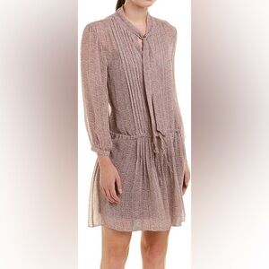 NWT Joie Xyla B Drop Waist Dress in Deep Verbena, Size Large